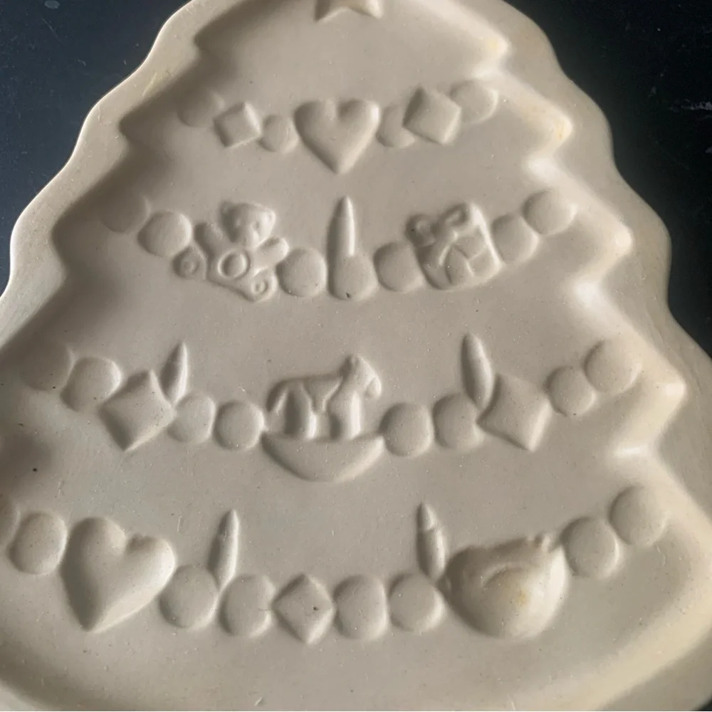 Vintage Brown Bag Cookie Art Stoneware 1986 Hill Design Craft Mold X-Mas Tree